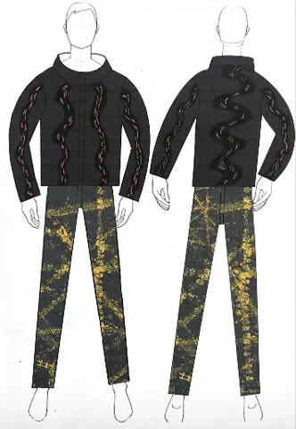Illustrated lineup with embroidered jacket